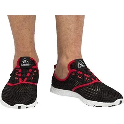 Image of Cressi Unisex Water Shoes for Aquatic Sport Swimming Pool Beach Walk, Black Red, 6.5 UK