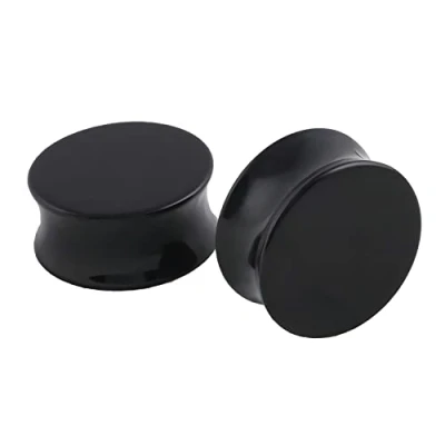 Image of 2 PCS Gauge Opal Ear Plugs Piercing Jewelry Set Double Flare Saddle Stretching Gages Tunnels Expander 6mm