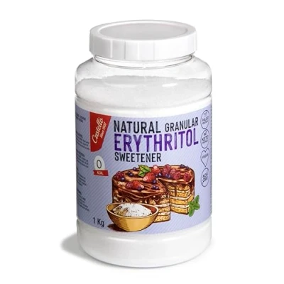 Image of Castello since 1907 Natural Erythritol Sweetener Granulated 10g = 7g of Sugar Substitute Keto and Paleo 0 Glycemic Calories Net Carbs Made by corn 100% Non GMO 1 kg