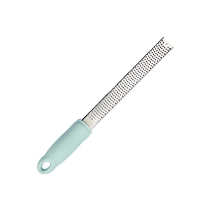 Image of The Great British Bake Off Zester Grater Tool for Zesting Lemon &amp; More Micro Planer Finely Grating Garlic, Ginger, Nutmeg, Parmesan, Chocolate etc, Stainless Steel, Blue, Large