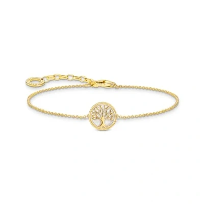 Image of Thomas Sabo Tree of Love Charm Bracelet in Gold Plated Silver A2160 427 39, Eine Grösse, Sterling Silver, No Gemstone, Gemstone