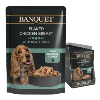 Image of HiLife Banquet Dog Food Flaked Chicken with Rice and Tuna, 15 x 100 g Pouches