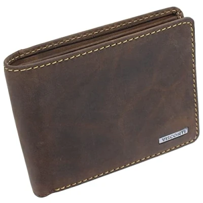 Image of VISCONTI Arturo Collection Aldo Leather Wallet RFID and Tap n Go ART50 Saddle Tan