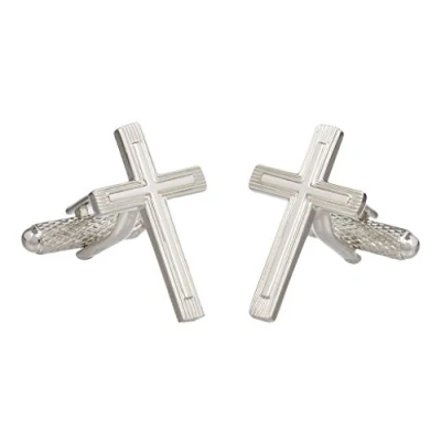 Image of Cross Crucifix Cufflinks Presented in Onyx Art London Cufflink Gift Box