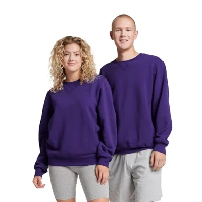 Image of Russell Athletic Men&#039;s Dri Power Fleece Sweatshirts, Moisture Wicking, Cotton Blend, Relaxed Fit, Sizes S 4x, Purple, XL