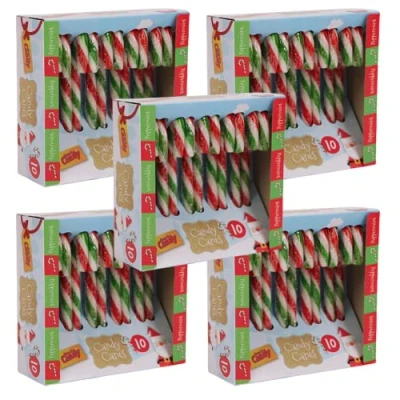 Image of Peppermint Candy canes Christmas Suitable for Vegetarian and Vegan (50X Large, Red &amp; Green)