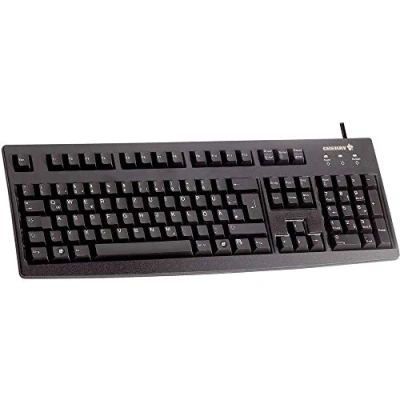 Image of CHERRY G83 6105, German layout, QWERTZ keyboard, wired comfortable soft key operation, compact, durable, recyclable, black