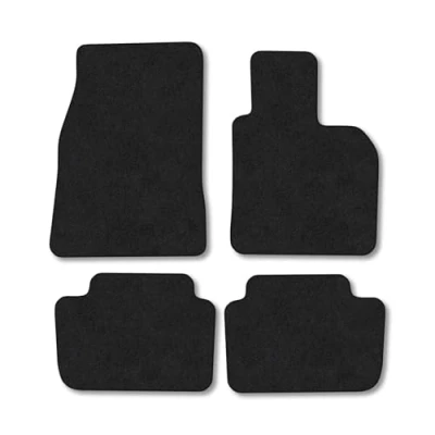 Image of Car Mats Compatible with BMW X3 (2004 2011) [E83] Tailored Fit Black Carpet Floor Set Accessory Custom 4 Pieces Anti Slip Backing &amp; Binding Trim Edge
