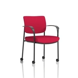 Image of Brunswick Deluxe Black Frame Back Seat Cherry With Arms/Castors