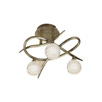 Image of Loop Ceiling 3 Light G9 ECO, Antique Brass