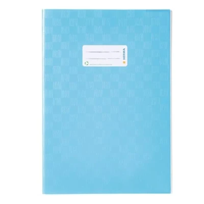 Image of HERMA Exercise Book Cover A4, with Inscription Label, Made of wipeable and Sturdy Plastic, Slip on Jackets for School, Light Blue