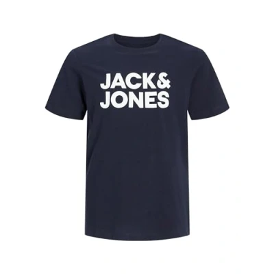 Image of Jack &amp; Jones Junior Jjecorp LOGO CREW NECK Print Tshirt Navy blazer for kids, Size: 14y,
