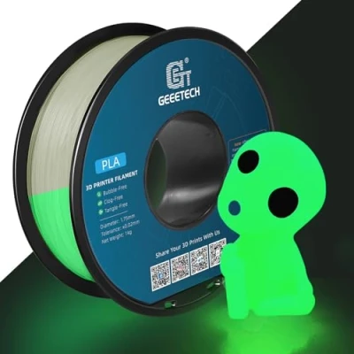 Image of GEEETECH PLA Glow 3D Printer Filament,Glow in The Dark Filament 1.75mm, 1KG Spool (2.2 LBS) Printing for Printers, Luminous Green…