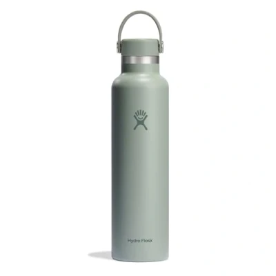 Image of HYDRO FLASK Standard Mouth Water Bottle 709 ml (24 oz) Vacuum Insulated Stainless Steel with Leak Proof Flex Cap and Powder Coat Agave