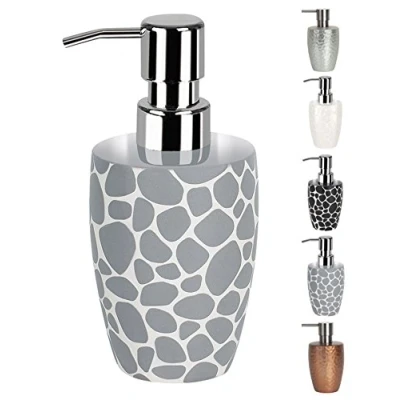 Image of Spirella Darwin Pebble Stoneware Soap Dispenser, Grey