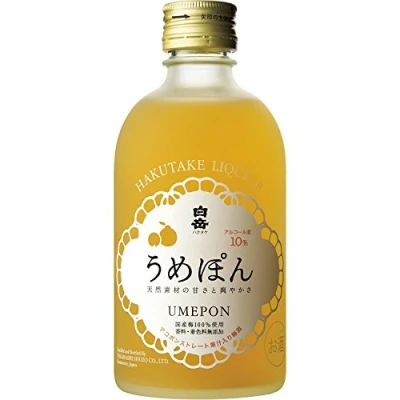 Image of Takahashi Shuzo Hakayaka Umepon Liquor Japanese Plum Wine 10.1 fl oz (300 ml)
