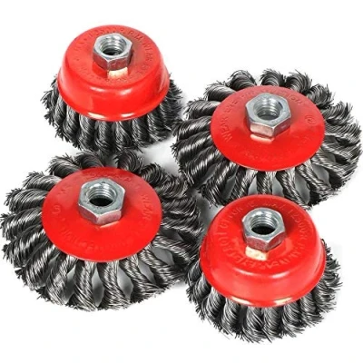 Image of 4pcs Twist Knot Wire Brush Set Kit, Fit for 115mm Angle Grinder