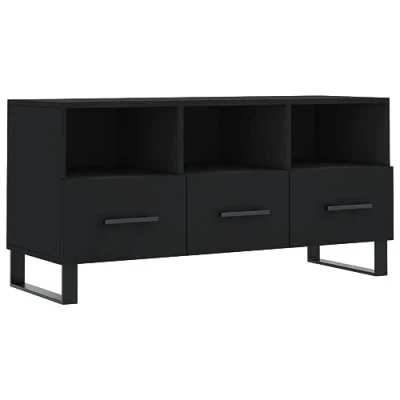 Image of vidaXL TV Cabinet Unit Sideboard Media Stand Black Engineered Wood