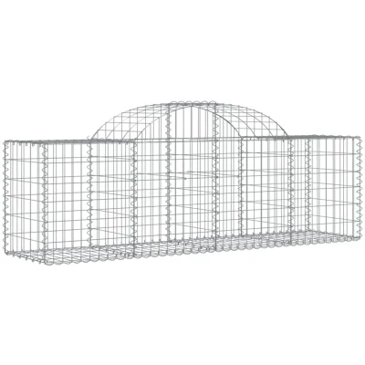 Image of vidaXL Arched Gabion Baskets 40 pcs 200x50x60/80 cm Galvanised Iron