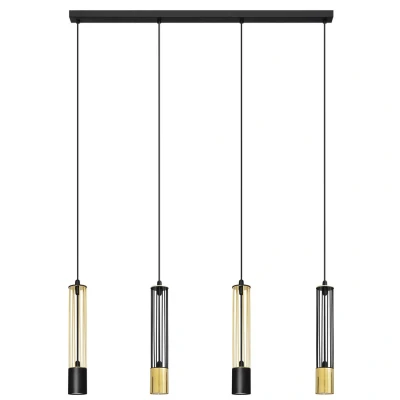 Image of Bars Straight Bar Pendant Ceiling Light Black, Gold 100cm