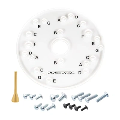 Image of POWERTEC 71369 Universal Router Base Plate with Centering Pin 6 1/2&quot; Diameter, 5/16&quot; Thick Professional Power Tool