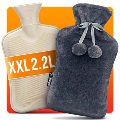 Image of ‎iMedic 2.2L Extra Large Hot Water Bottle Bottles with Cover Cozy Luxury Plush UK Brand