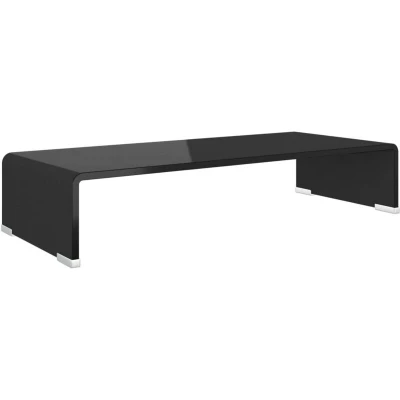 Image of vidaXL TV Stand/Monitor Riser Glass Black 60x25x11 cm