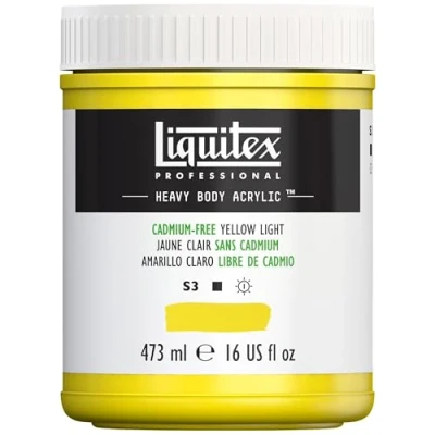 Image of Liquitex Heavy Body Acrylic Paint, Cadmium Free Yellow Light, 473 ml (Pack of 1)