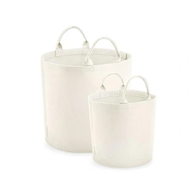 Image of BagBase BG728 Felt Storage Trug Stylish Organiser for Toys, Clothes &amp; Home Essentials Soft Touch Polyester Small White