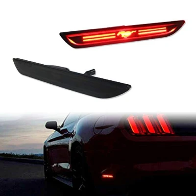 Image of TurningMax Smoked Lens 48 SMD LED Rear Side Marker Lights Lamps Kits For 2015 2016 2017 2018 2019 Ford Mustang