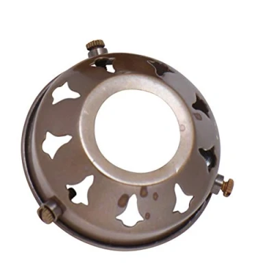 Image of ElekTek Glass Lamp Shade Gallery Fitting for B22 Ring Bulb Holders 2.25 inch Antique Brass