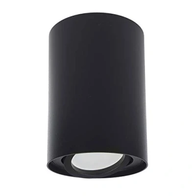 Image of Maclean MCE422 Ceiling Light with GU10 Socket for LED Halogen Lamps Up to 40W Surface Mounted Swiveling Aluminum (Black, 1 Piece Round)