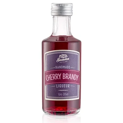 Image of Hedgerow Spirits Cherry Brandy, 26% ABV, Handmade Resplendent Notes And Rich Marzipan With Smooth Warming, Taste Lasting Almond Finish In Mini Bottles, 5 cl
