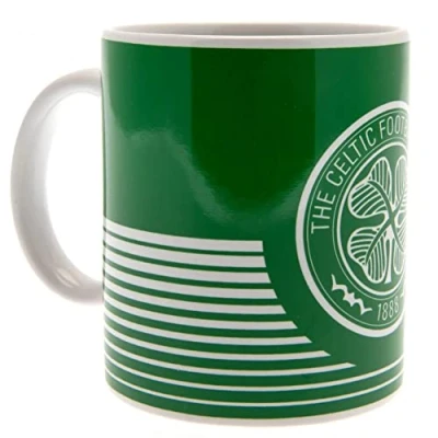 Image of Official GLASGOW CELTIC FC green with white hoops ceramic mug