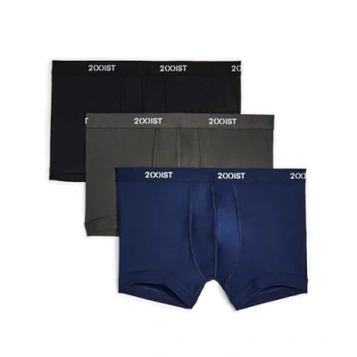 Image of 2(X)IST Men&#039;s Micro Speed Dri No Show Trunk 3 Pack, Black/Charcoal/Varsity Navy, Medium