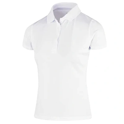 Image of Island GREEN Womens Iglts1851 Ladies Essentials Stretch Breathable Micro Pique Golf Polo Shirt, White, 16 EU