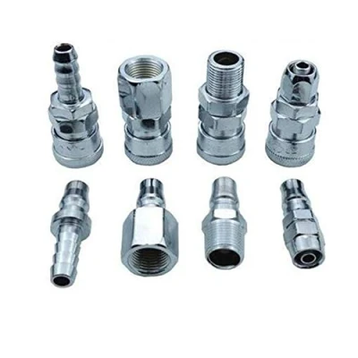 Image of Preamer 8PCS 1/4 Inch NPT Pneumatic Air Hose Compressor Quick Coupler Plug Socket Connector Fittings Set Accessories