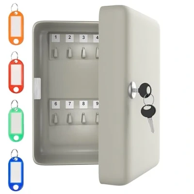 Image of Landlord Direct Supplies Key Cabinet Wall Mounted (20 Keys) Box Includes 20 Tags, Indexing numbers &amp; Mounting Harware Ideal Cupboard for Home, Office, Garage Warehouses