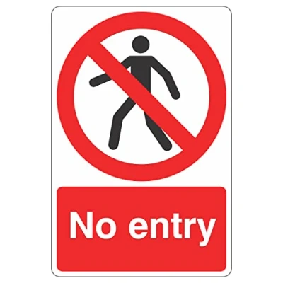 Image of 300mmx400mm No Entry With Man Sign Rigid Plastic
