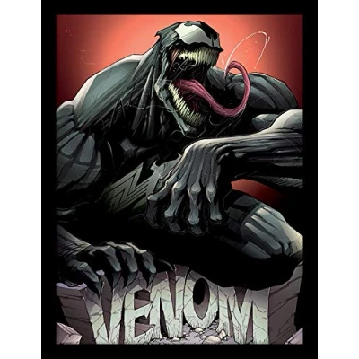 Image of Marvel Comics Venom Rock Framed 30 x 40cm Print, Multi Color