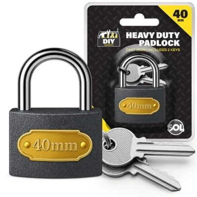 Image of 2pk Heavy Duty Padlock 40mm with Keys, Padlocks Outdoor Duty, Pad Lock Ideal for Shed, Fence, Garage, Locks Keys