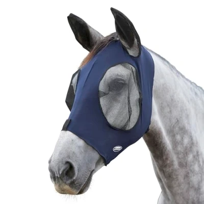Image of WeatherBeeta Deluxe Stretch Bug Eye Saver with Ears, Navy/Black, Full