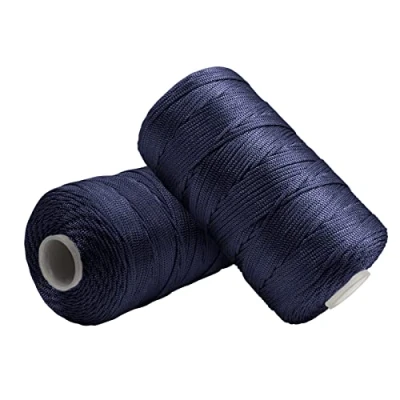 Image of Uiopa Macrame Cord 1.5mm x 400m, Nylon Yarn for Crochet and Knitting, Dark Blue String Craft Rope Wall Hangings, Dream Catchers, Jewelry Making, DIY Projects