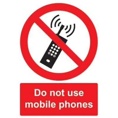 Image of Sitesafe Do Not Use Mobile Phones Rigid PVC Sign 148 x 210mm