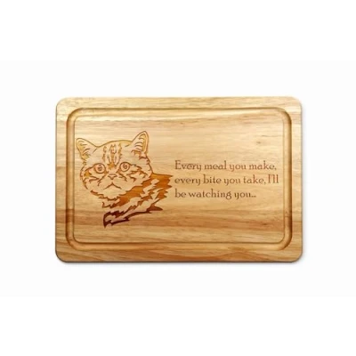 Image of British Shorthair Cat Hevea Hardwood Chopping Board 30 x 20cm