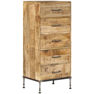 Image of vidaXL Chest of Drawers 45x35x106 cm Solid Mango Wood