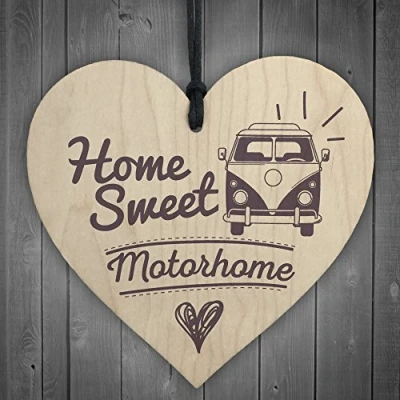 Image of RED OCEAN Home Sweet Motorhome Caravan Friendship Plaque Novelty Chic Camping Holiday Sign Gifts