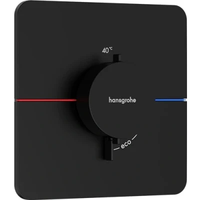 Image of hansgrohe ShowerSelect Comfort Q thermostat conceiled, bathroom tap with safety stop at 40 C, for showers and bath tubs, shower mixer 3 functions, matt black, 15588670