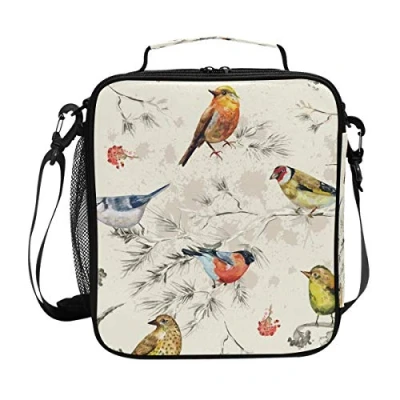 Image of FANTAZIO Insulated Lunch Box Birds in Branch Bag Organizer