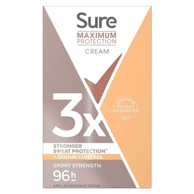Image of Sure Women Maximum Protection Anti perspirant Deodrant Cream Sport Strength 45ml